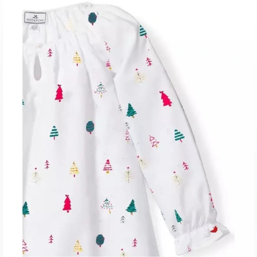 Petite Plume Girls Delphine Nightgown in Merry Trees🎄